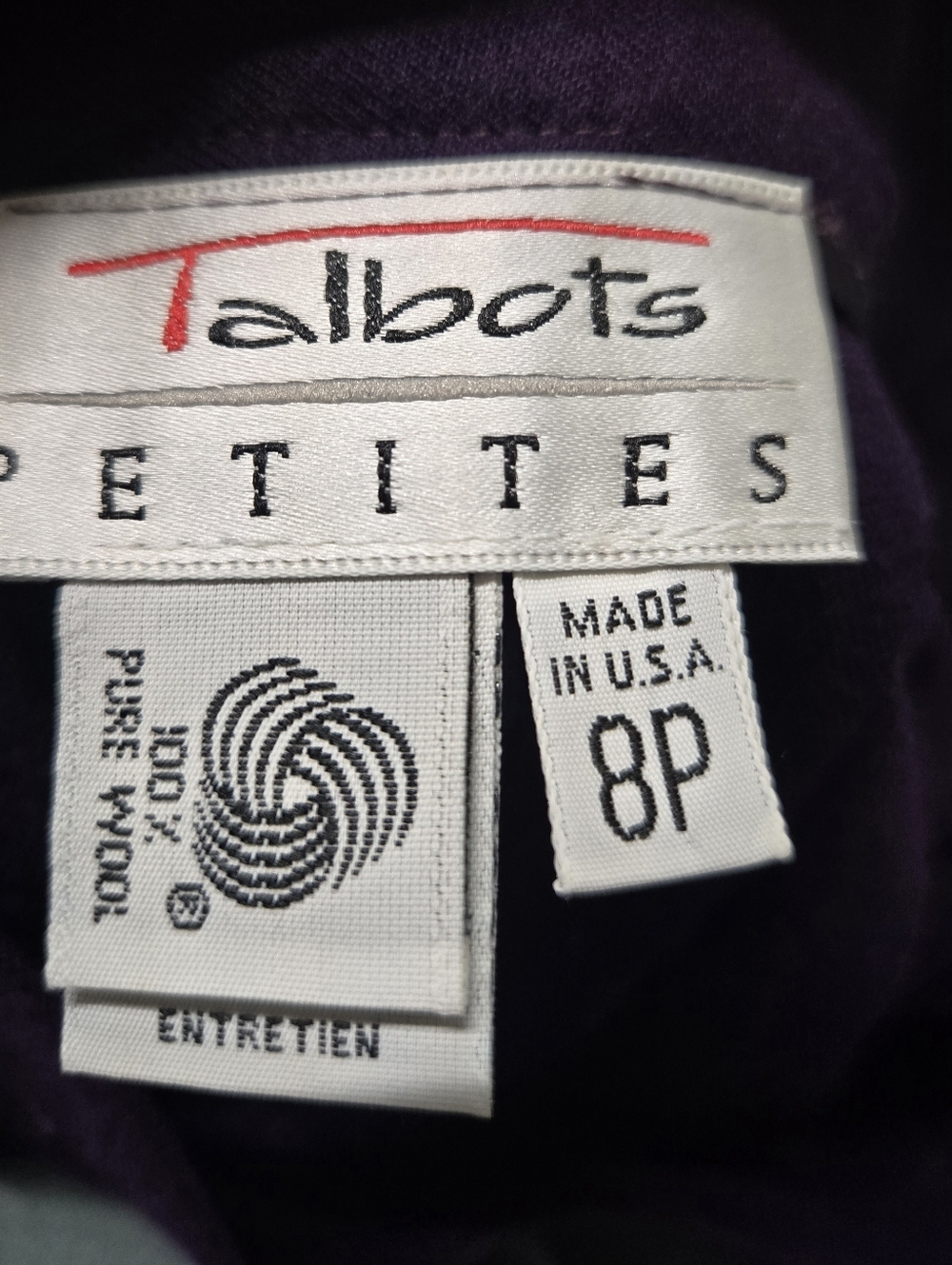 VTG Talbots 100% Wool Tartan Wrap Skirt 8P Purple Pleated USA Heritage Preppy - Picture 3 of 4